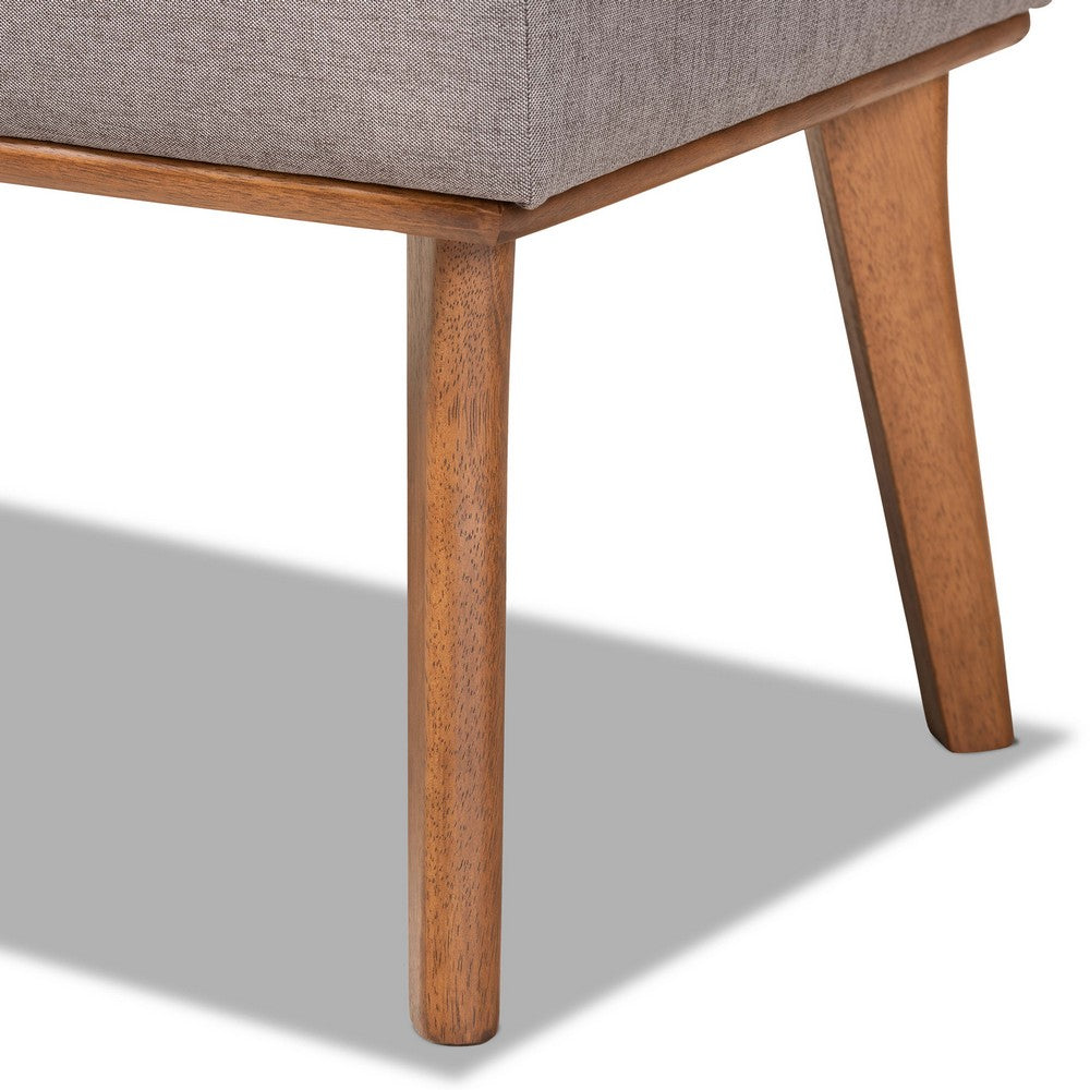 Baxton Studio - Odessa Dining Bench in Grey/walnut brown - BBT8054-Grey/Walnut-Bench view 4