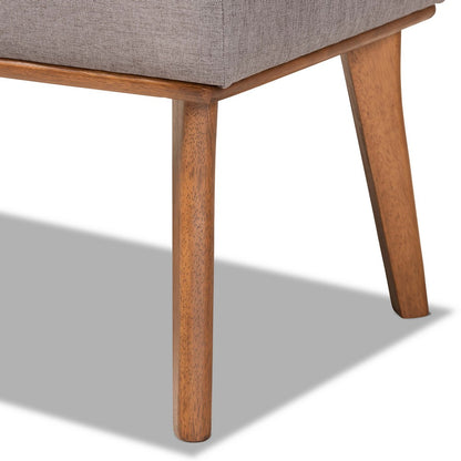 Baxton Studio - Odessa Dining Bench in Grey/walnut brown - BBT8054-Grey/Walnut-Bench view 4