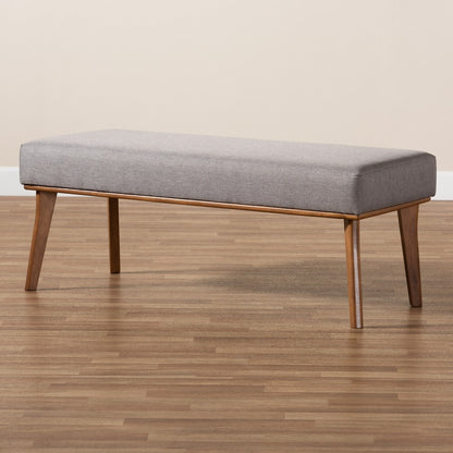 Baxton Studio - Odessa Dining Bench in Grey/walnut brown - BBT8054-Grey/Walnut-Bench view 6