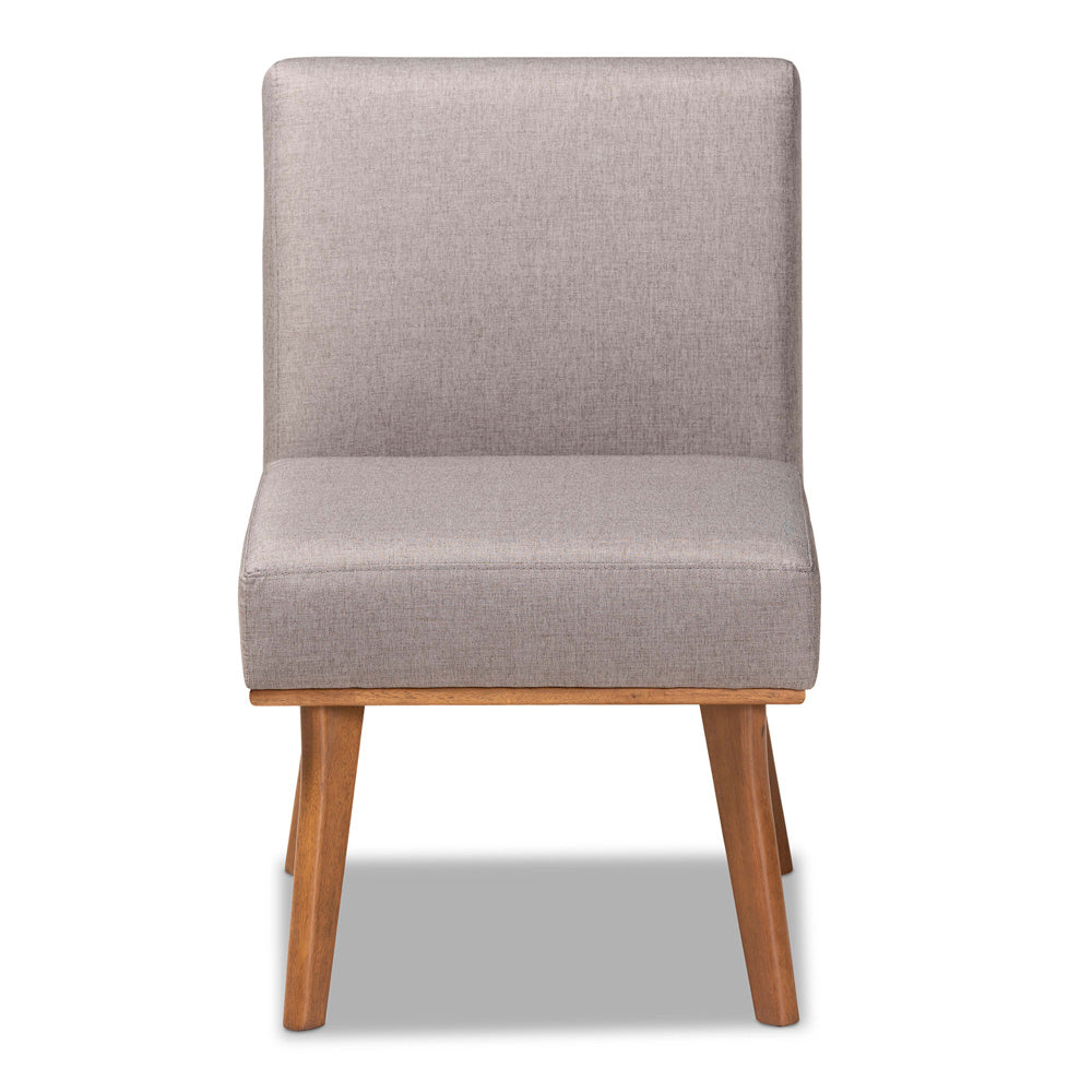 Baxton Studio - Odessa Dining Chair in Grey/walnut brown - BBT8054-Grey/Walnut-CC view 2