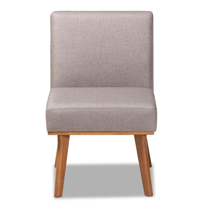 Baxton Studio - Odessa Dining Chair in Grey/walnut brown - BBT8054-Grey/Walnut-CC view 2