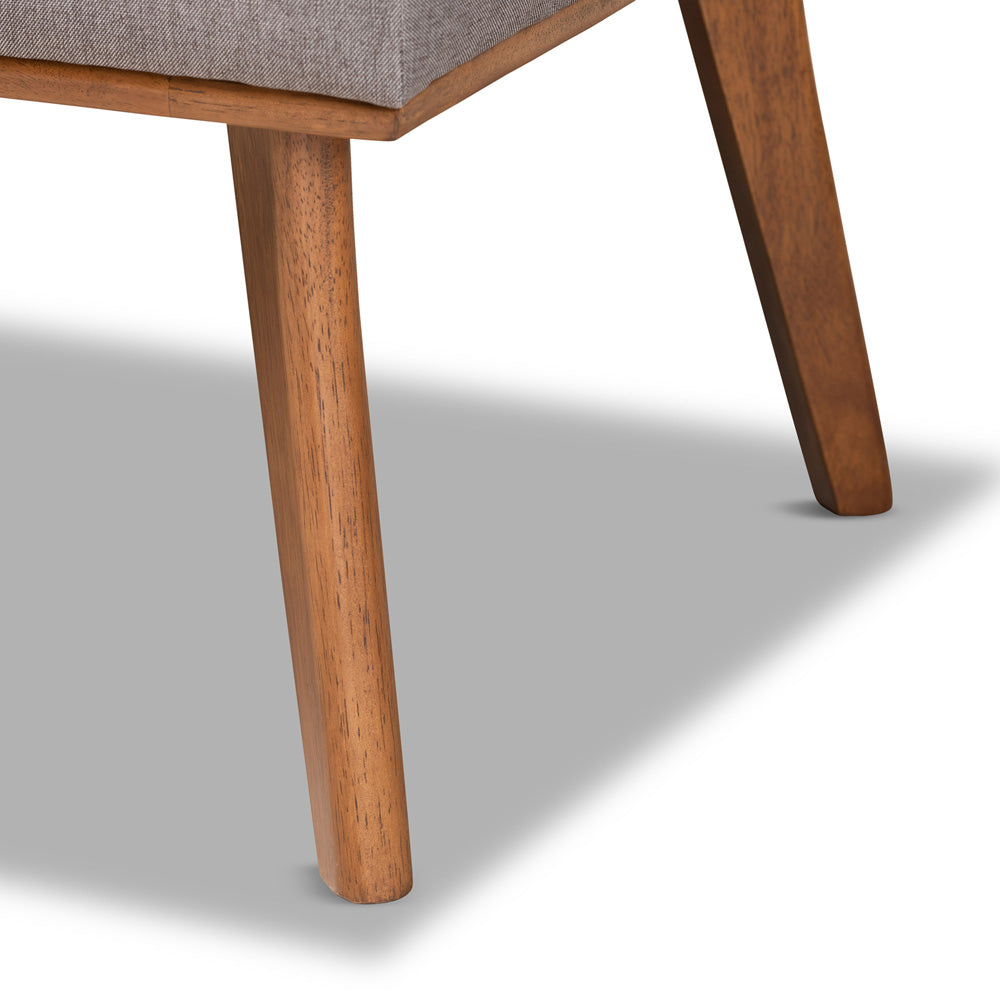 Baxton Studio - Odessa Dining Sofa Bench in Grey/walnut brown - BBT8054-Grey/Walnut-2PC SF Bench view 5