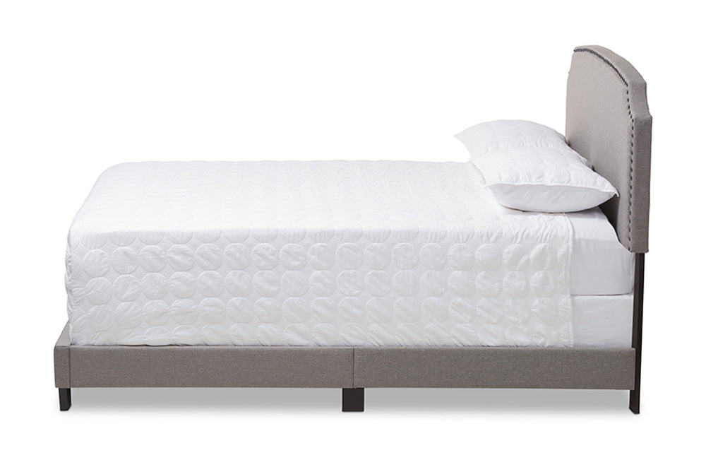 Baxton Studio - Odette Full Size Bed - CF8747-S-Light Grey-Full view 2