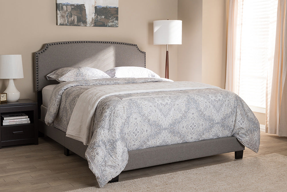 Baxton Studio - Odette Full Size Bed - CF8747-S-Light Grey-Full view 5