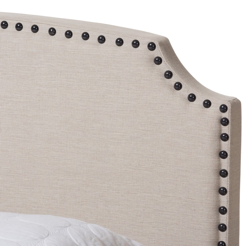 Baxton Studio - Odette Full Size Bed in Light Beige - CF8747-S-Light Beige-Full view 4