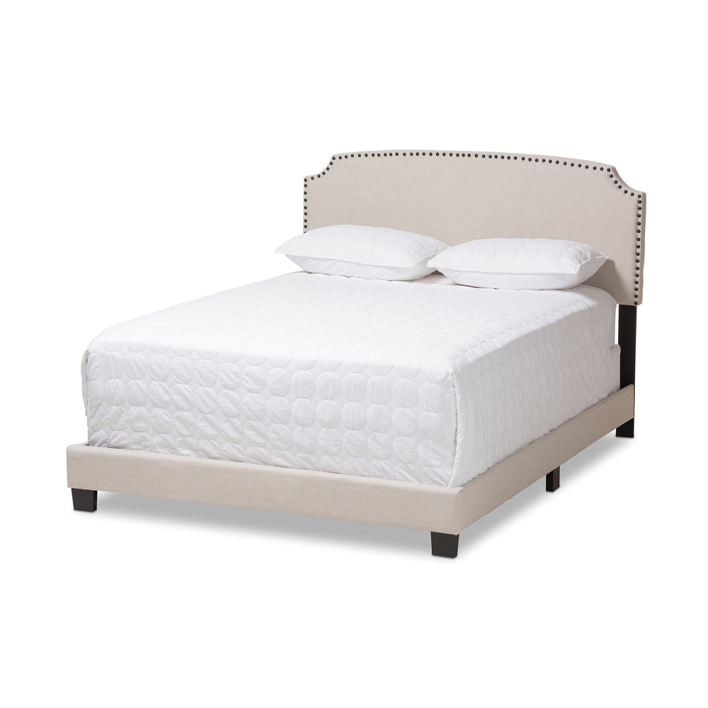 Baxton Studio - Odette King Size Bed in Light Beige - CF8747-S-Light Beige-King view 1