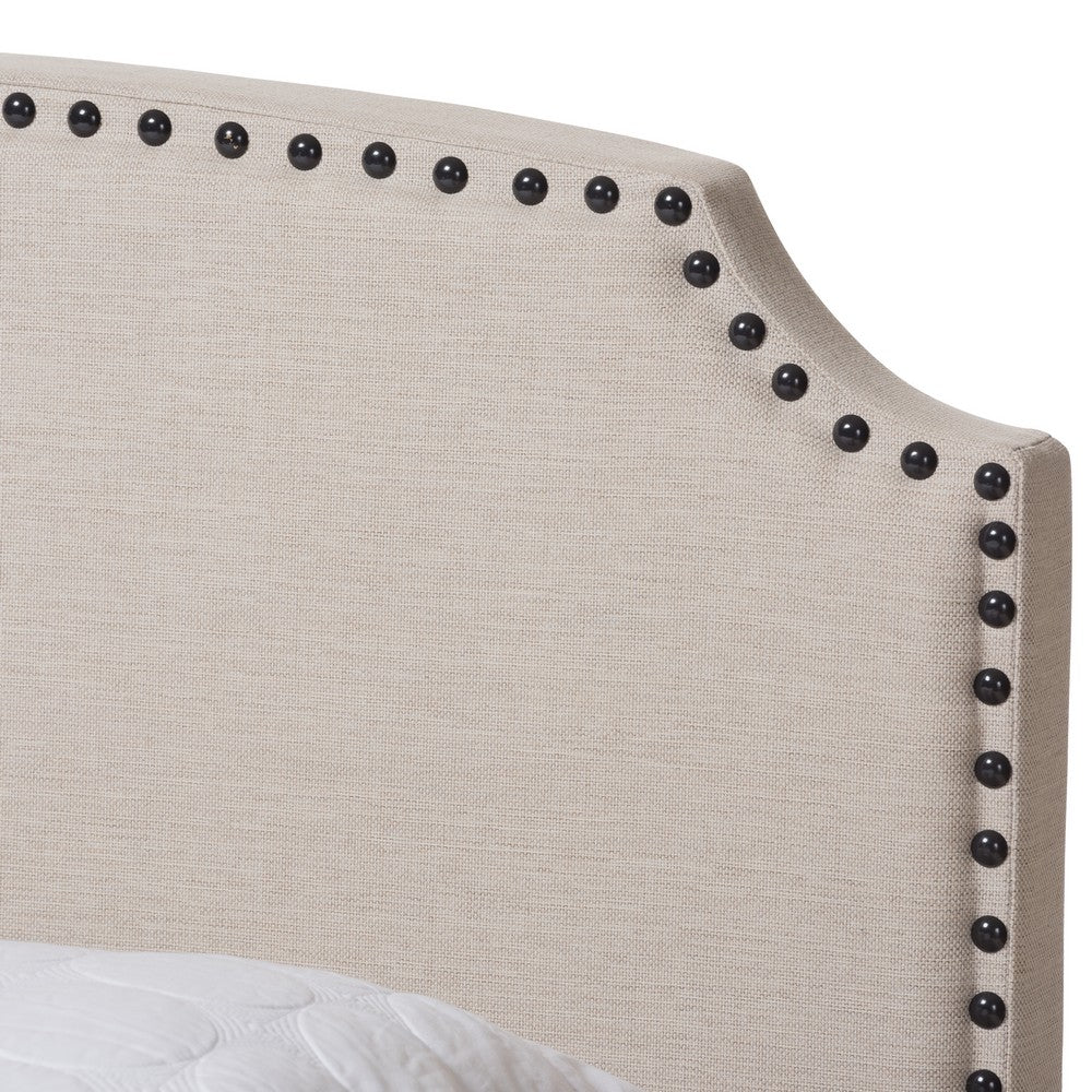 Baxton Studio - Odette King Size Bed in Light Beige - CF8747-S-Light Beige-King view 4