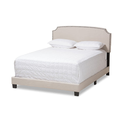 Baxton Studio - Odette Queen Size Bed in Light Beige - CF8747-S-Light Beige-Queen view 1