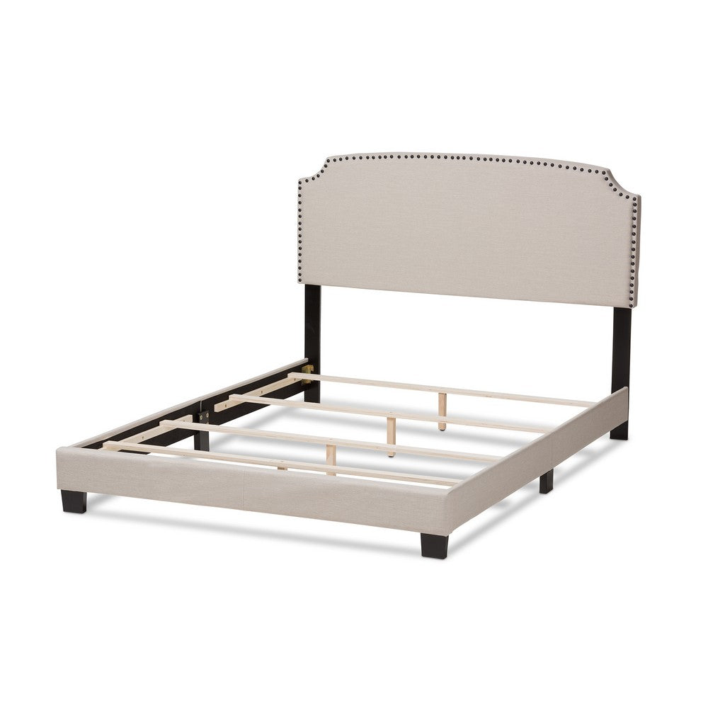 Baxton Studio - Odette Queen Size Bed in Light Beige - CF8747-S-Light Beige-Queen view 3