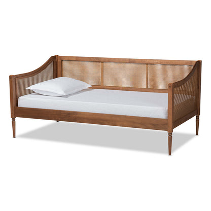 Baxton Studio - Ogden Twin Size Daybed in Walnut Brown - MG0074-Rattan/Walnut-Daybed view 1