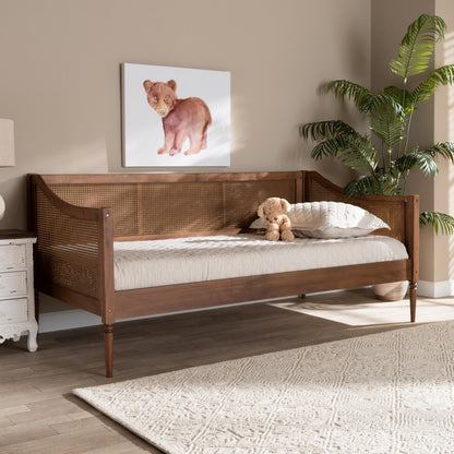 Baxton Studio - Ogden Twin Size Daybed in Walnut Brown - MG0074-Rattan/Walnut-Daybed view 7