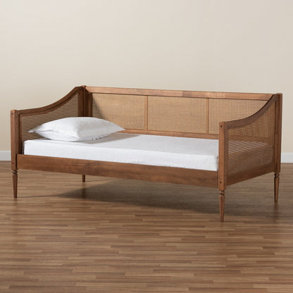 Baxton Studio - Ogden Twin Size Daybed in Walnut Brown - MG0074-Rattan/Walnut-Daybed view 8