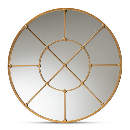 Baxton Studio - Ohara Mirror in Gold - RXW-10394-Gold view 1