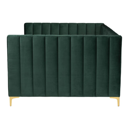 Baxton Studio - Oksana Full Size Daybed in Emerald Green/Gold - CF0344-Emerald Green Daybed-Full view 2
