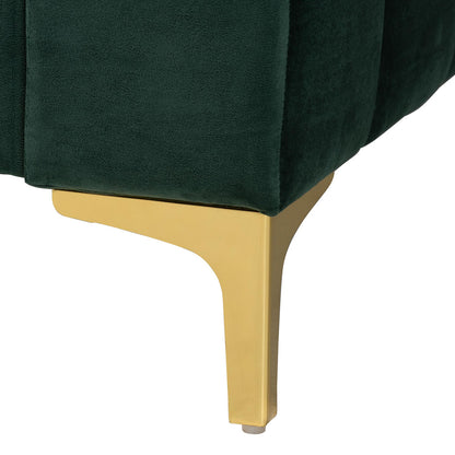 Baxton Studio - Oksana Full Size Daybed in Emerald Green/Gold - CF0344-Emerald Green Daybed-Full view 5