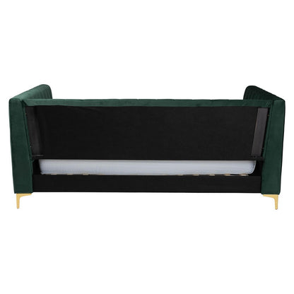 Baxton Studio - Oksana Full Size Daybed in Emerald Green/Gold - CF0344-Emerald Green Daybed-Full view 6