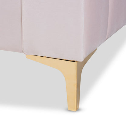 Baxton Studio - Oksana Twin Size Bed in Light pink/Gold - CF0344-Light Pink Daybed-Twin view 4
