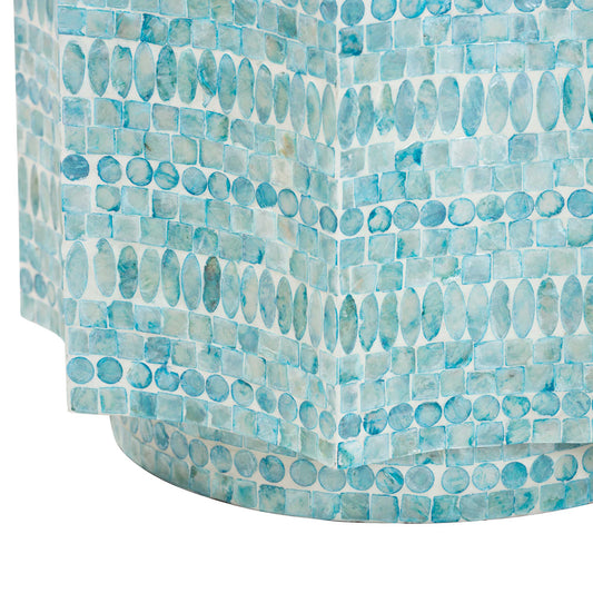 Baxton Studio - Olesia End Table in Mosaic Blue/White - F232-FT59-Accent Table view 2