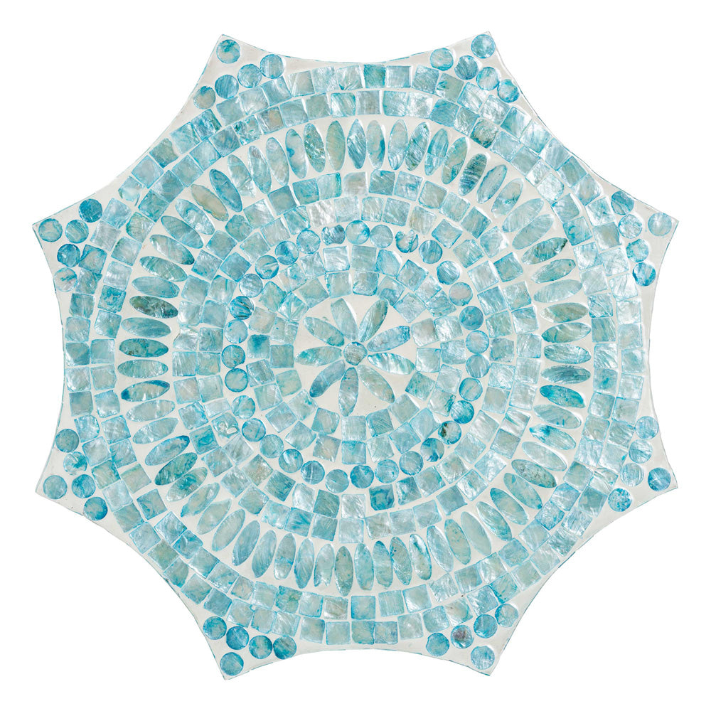 Baxton Studio - Olesia End Table in Mosaic Blue/White - F232-FT59-Accent Table view 3