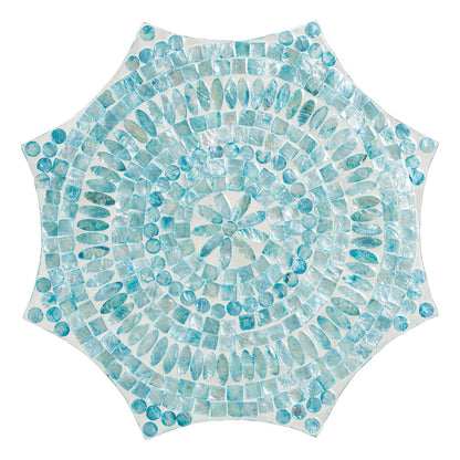Baxton Studio - Olesia End Table in Mosaic Blue/White - F232-FT59-Accent Table view 3