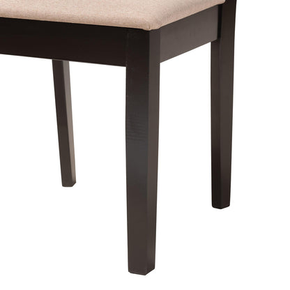 Baxton Studio - Olympia Dining Set in Beige/Espresso Brown - RH386C-Sand/Dark Brown-5PC Dining Set view 6
