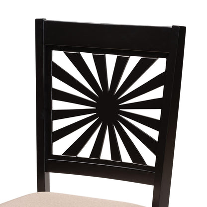 Baxton Studio - Olympia Dining Set in Beige/Espresso Brown - RH386C-Sand/Dark Brown-6PC Dining Set view 6