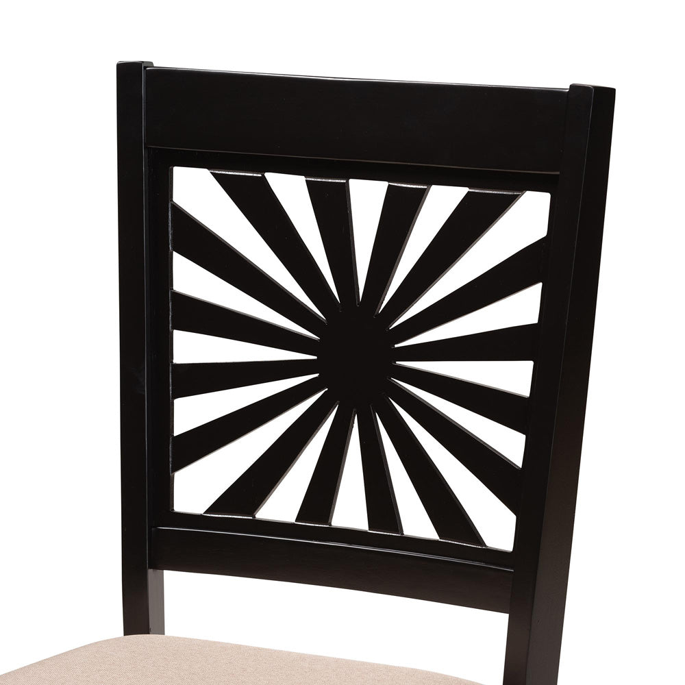 Baxton Studio - Olympia Dining Set in Beige/Espresso Brown - RH386C-Sand/Dark Brown-7PC Dining Set view 5