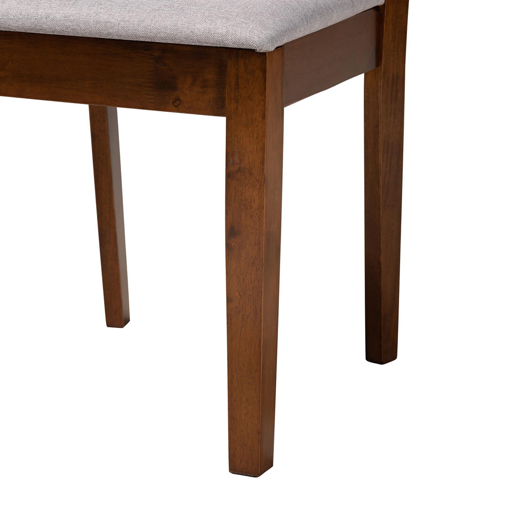 Baxton Studio - Olympia Dining Set in Grey/Walnut Brown - RH386C-Grey/Walnut-5PC Dining Set view 6