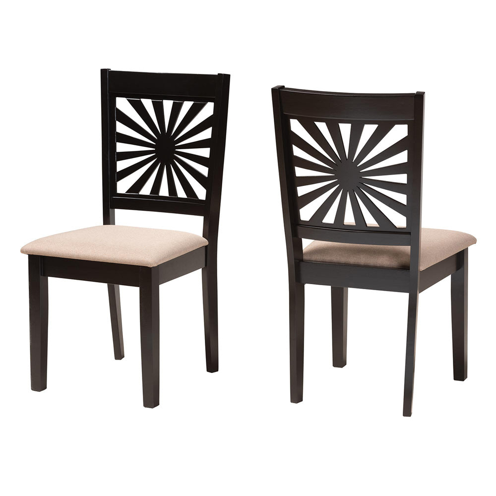 Baxton Studio - Olympia Set of 2 Dining Chairs in Beige/Espresso Brown - RH386C-Sand/Dark Brown-DC-2PK view 1