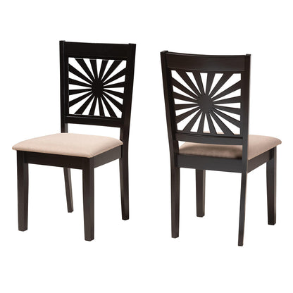 Baxton Studio - Olympia Set of 2 Dining Chairs in Beige/Espresso Brown - RH386C-Sand/Dark Brown-DC-2PK view 1