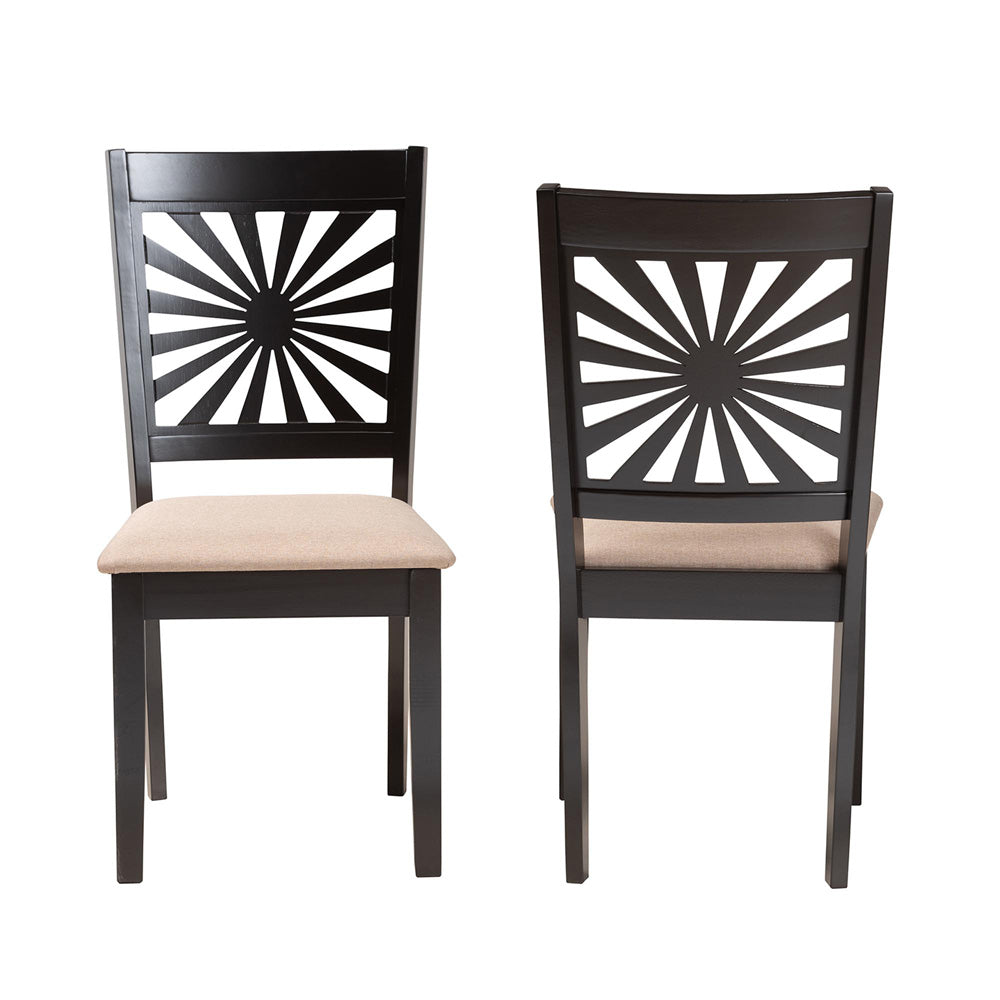 Baxton Studio - Olympia Set of 2 Dining Chairs in Beige/Espresso Brown - RH386C-Sand/Dark Brown-DC-2PK view 2