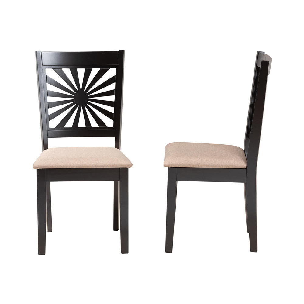 Baxton Studio - Olympia Set of 2 Dining Chairs in Beige/Espresso Brown - RH386C-Sand/Dark Brown-DC-2PK view 3