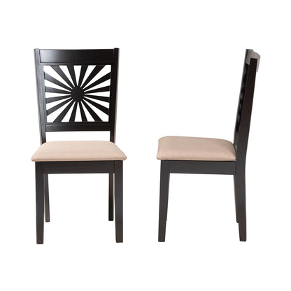 Baxton Studio - Olympia Set of 2 Dining Chairs in Beige/Espresso Brown - RH386C-Sand/Dark Brown-DC-2PK view 3