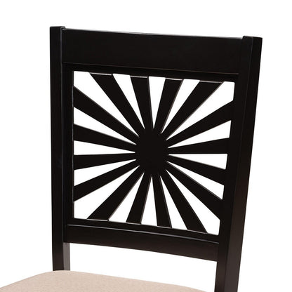 Baxton Studio - Olympia Set of 2 Dining Chairs in Beige/Espresso Brown - RH386C-Sand/Dark Brown-DC-2PK view 4