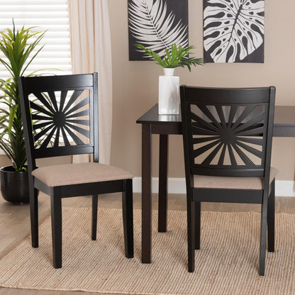 Baxton Studio - Olympia Set of 2 Dining Chairs in Beige/Espresso Brown - RH386C-Sand/Dark Brown-DC-2PK view 7