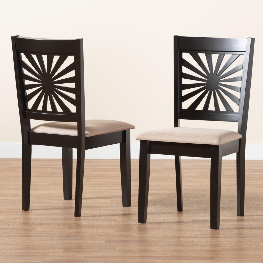 Baxton Studio - Olympia Set of 2 Dining Chairs in Beige/Espresso Brown - RH386C-Sand/Dark Brown-DC-2PK view 8