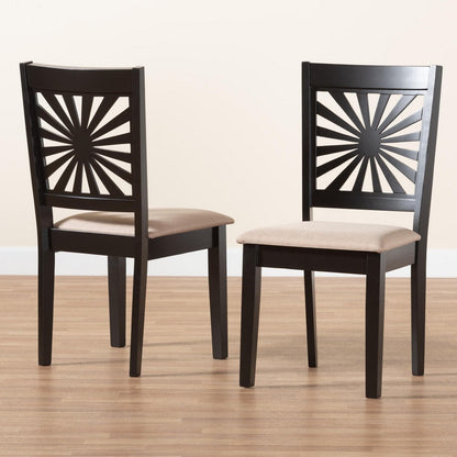 Baxton Studio - Olympia Set of 2 Dining Chairs in Beige/Espresso Brown - RH386C-Sand/Dark Brown-DC-2PK view 8