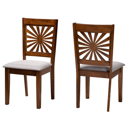 Baxton Studio - Olympia Set of 2 Dining Chairs in Grey/Walnut Brown - RH386C-Grey/Walnut-DC-2PK view 1