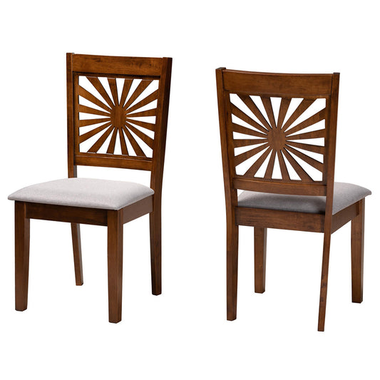 Baxton Studio - Olympia Set of 2 Dining Chairs in Grey/Walnut Brown - RH386C-Grey/Walnut-DC-2PK view 1