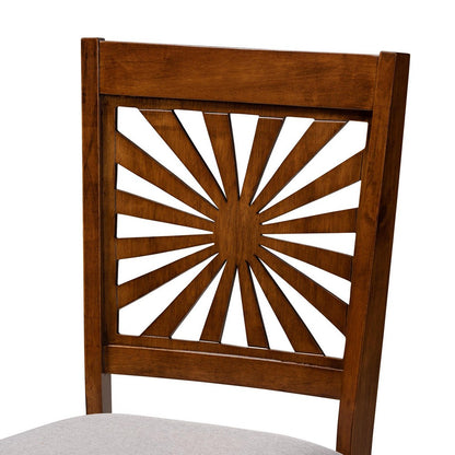 Baxton Studio - Olympia Set of 2 Dining Chairs in Grey/Walnut Brown - RH386C-Grey/Walnut-DC-2PK view 4