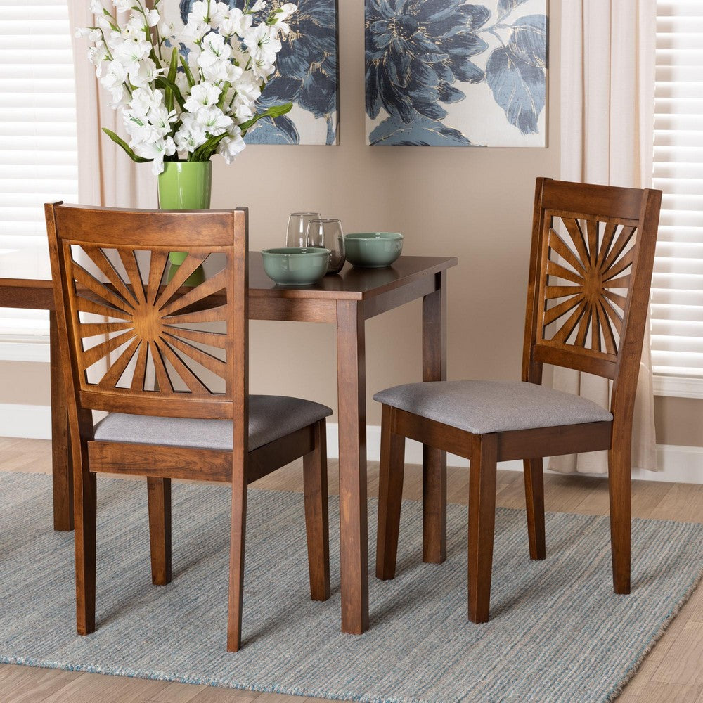 Baxton Studio - Olympia Set of 2 Dining Chairs in Grey/Walnut Brown - RH386C-Grey/Walnut-DC-2PK view 7