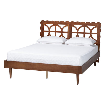 Baxton Studio - Onyeka Queen Size Bed in Ash Walnut - Onyeka-Ash Walnut-Queen view 1
