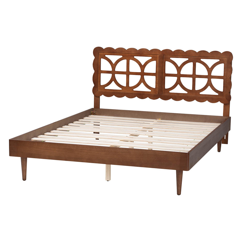 Baxton Studio - Onyeka Queen Size Bed in Ash Walnut - Onyeka-Ash Walnut-Queen view 3