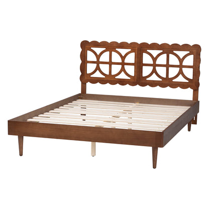 Baxton Studio - Onyeka Queen Size Bed in Ash Walnut - Onyeka-Ash Walnut-Queen view 3