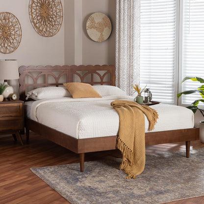 Baxton Studio - Onyeka Queen Size Bed in Ash Walnut - Onyeka-Ash Walnut-Queen view 7
