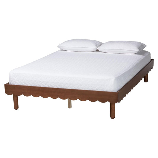 Baxton Studio - Orianthe Queen Size Bed Frame in Walnut Brown - MG0245-Walnut Rattan-Bed Frame-Queen view 1