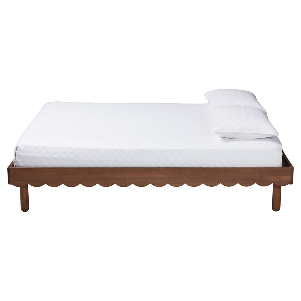 Baxton Studio - Orianthe Queen Size Bed Frame in Walnut Brown - MG0245-Walnut Rattan-Bed Frame-Queen view 2