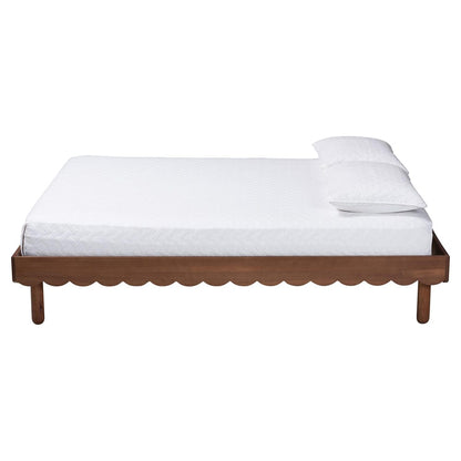 Baxton Studio - Orianthe Queen Size Bed Frame in Walnut Brown - MG0245-Walnut Rattan-Bed Frame-Queen view 2