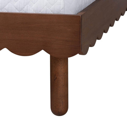 Baxton Studio - Orianthe Queen Size Bed Frame in Walnut Brown - MG0245-Walnut Rattan-Bed Frame-Queen view 4