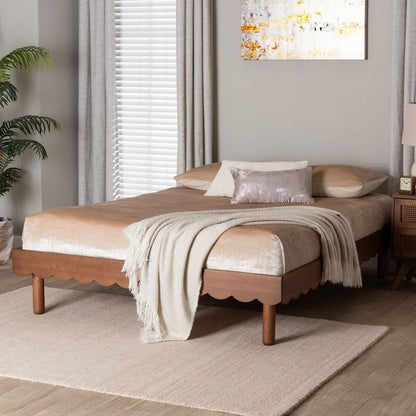 Baxton Studio - Orianthe Queen Size Bed Frame in Walnut Brown - MG0245-Walnut Rattan-Bed Frame-Queen view 6